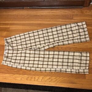 Princess Polly Plaid Pants in Cream and Brown